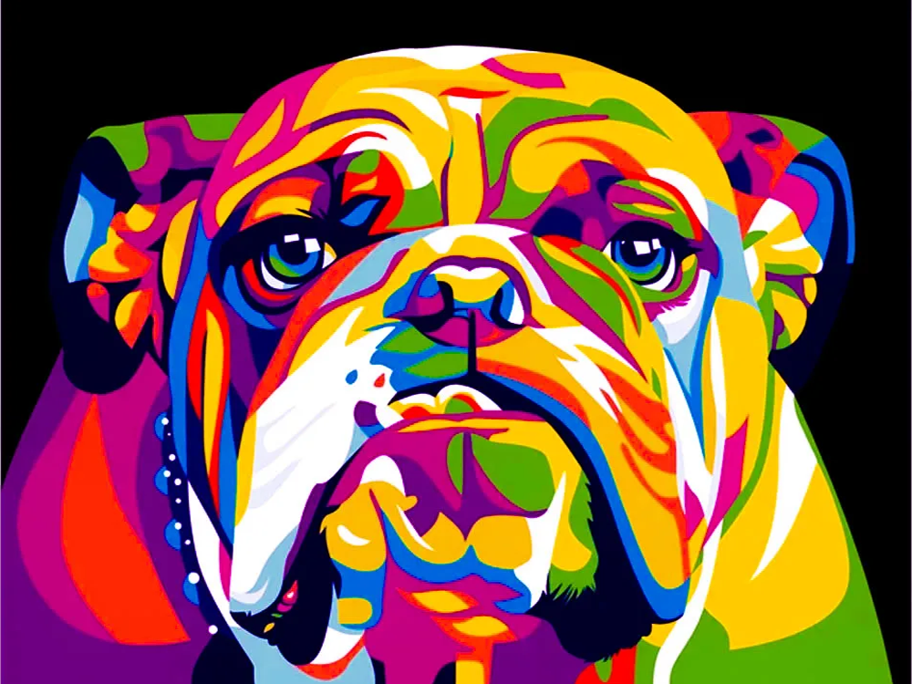 Broderie Diamant - Animaux Popart Colorés  Ours