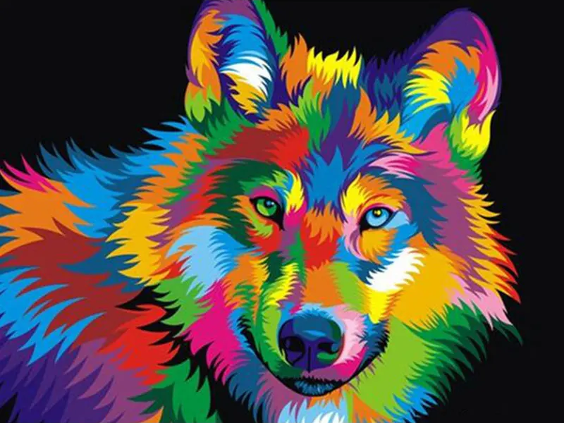 Broderie Diamant - Animaux Popart Colorés  Eléphant