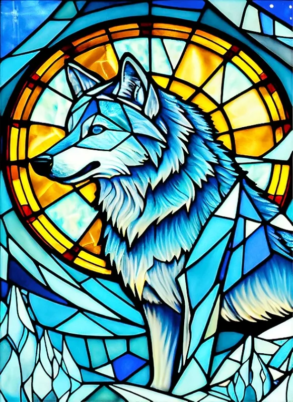 Broderie Diamant - Animaux Vitraux Colorés  Orque
