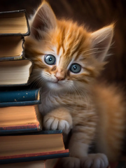 Broderie Diamant - Chatons Mignons Bibliothèque  6