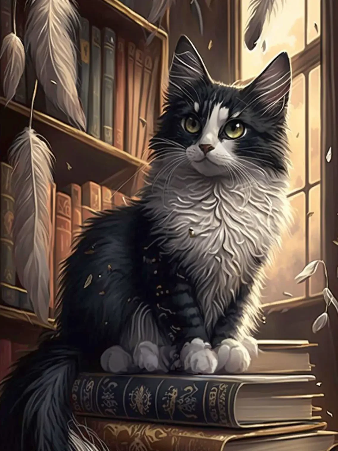 Broderie Diamant - Chatons Mignons Bibliothèque  1