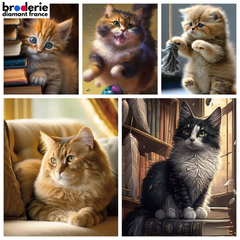 Broderie Diamant - Chatons Mignons Bibliothèque
