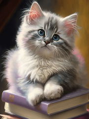 Broderie Diamant - Chatons Mignons Bibliothèque  8