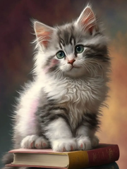 Broderie Diamant - Chatons Mignons Bibliothèque  12