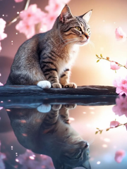Broderie Diamant - Chats dans la Nature  10