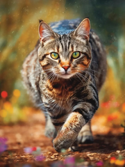Broderie Diamant - Chats dans la Nature  2