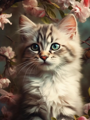 Broderie Diamant - Chats dans la Nature  9