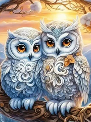 Broderie Diamant - Chouettes et Hiboux Majestueux  2